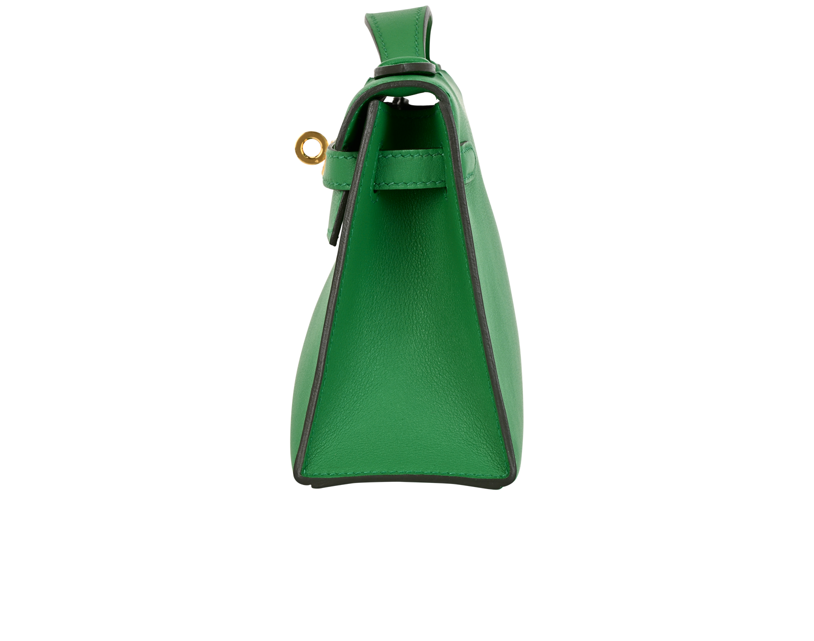 Kelly Pochette In Swift Vert Vertigo, &pound;12,000, Green, Leather, Bottom view